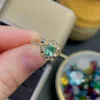 Cluster Rings CoLifeLove Natural Emerald Ring 4mm 5mm 0.3ct Silver 925 Jewelry May Birthstone Gift For Girl