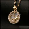 Collane con ciondolo 12 Collana con segno zodiacale Catena con clavicola in rame Leone Ariete Pendenti con pesci Fascino Stella Girocollo Astrologia Catene d'oro per Dhsqw