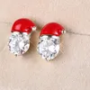 Orecchini a bottone Cappello di Natale Orecchini a bottone Lady Simpatico zircone Pupazzo di neve Gioielli per orecchini per feste Regalo invernale 2023