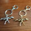 Nyckelringar Fitness Viktlyftning Pendant Keychain Gift för män Sportsman viktlyftare Key Chain Diy Metal Holder Keyring Jewelry