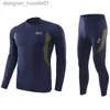 Men's Thermal Underwear winter new men thermal underwear sets compression fleece sweat quick drying thermo underwear men clothing Long Johns LJ201008 L230914