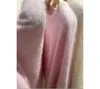 Kvinnors tröjor Soft Pure Mink Cashmere tröja fluffig rund nackrock för kvinnor överdimensionerad mode JZ086