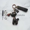 Key Rings Old Flower Car Key Pendant Collection Brown PU Animal Shape Star Keychain Bag Pendant x0914