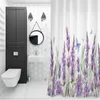 Tende da doccia Acquerello Fiori di lavanda Stile vintage Tenda impermeabile Bagno Tessuto in poliestere Decorazione della casa