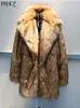 Mens Fur Fausse Fourrure Mens Fur Fausse Fourrure PFHQ 2022 Hiver Nouveaux Hommes Tendance Faux Vison Fourrure Manteau Costume Col Long Fair Luxe Élégant Épaissi Mode Vêtements 21Q4446 T221102L2