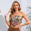 Débardeur dos nu Sexy pour femmes, imprimé Floral court, soutien-gorge épicé pour fille, vêtements d'intérieur, pull d'été européen et américain