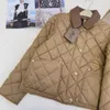 Jaquetas femininas designer outono/inverno novo high end feminino diamante acolchoado algodão jaqueta casaco contraste colar de couro design a8cu