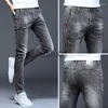 Jeans masculinos jeans masculinos primavera outono polido denim lavado masculino estiramento cinza moda coreana luxo fino trabalho desgaste roupas masculinas hip-hop pa2994 x0914