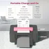 1PC Portable Printers Wireless for Travel - M08F BT Thermal Mobile Printer Suver