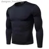 Mäns termiska underkläder för män Termiska underkläder 2023 Höst- och vintermodedräkt Mjölk Silk Slim Round Neck Two-Piece L230914