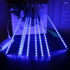 Cordes 30 / 50cm Année extérieure 8 Tubes Météore Douche LED Guirlandes imperméables pour arbre de Noël Décoration de fête de mariage Navidad