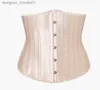 Mulheres Shapers Corset 24 Full Steel Bone Cintura Cincher / Trainer Satin Corset Cintura Treinamento Espartilhos Underbust Plus Size Corset Modeling Strap XS-6XL L230914