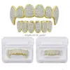 Hip Hop Jewelry Mens Grills 18K Gold Plated All Iced Out Diamond Grillz Teeth Bling Shiny Rock Punk Rapper Drop Delivery Dhhi0