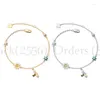 Bracelets à maillons couleur argent, fleur abeille, chaîne en Zircon Simple et douce pour femme, vente en gros