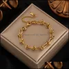 Charm Bracelets 316L Stainless Steel Gold Sier Color Chain Bracelet For Women Classic Rust Proof Fashion Girl Wrist Jewelry Gift 22072 Dhhrc