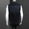 Men's Vests Idopy Plus Size Denim Vest L8XL Stretchy High Quality Jeans Waistcoat Sleeveless Jacket For Man 230914