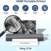 M08F Kablosuz Taşınabilir Yazıcı, Termal Mobil Yazıcı Desteği 8.27 "x 11.69" A4 Boyut Termal Kağıt, Ev Ofisi İşletme Yazıcısı için Kompakt Mürekkepsiz Dövme Yazıcısı