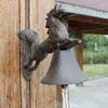 Dekorativa figurer Cast Iron Horse Hand Cranking Wall Bell Farm House Handgjorda Retro Rustik Running Home Garden Welcome Door