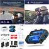 Interfono per moto Fodsports 2 pezzi M1-S Plus Auricolare Bluetooth per casco 8 ciclisti Interfono wireless Fm Condivisione di musica Drop Delivery Aut Dh95P