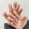 Künstliche Nägel, nackt, gefälscht, mit Glitzerfassung, süß, charmant, wiederverwendbar, für Fingernagel-DIY-Dekoration