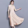 Vestidos casuais verão moderno cheongsam mulheres curto lacedress vintage ao dai vestido elegante