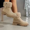 Niche Design Baumwollschuhe für Damen 2024 Neue Winterfell Integrierte Schneestiefel für Damen Plüsch Lässige Martin Stiefel Kurze Stiefel Größe 36-42