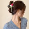 13Cm Tulp Haar Clip Wol Roze Haar Klauw Voor Meisjes Mode Koreaanse Paardenstaart Haarspeld Haar Krab Meisjes Temperament Haar accessoires