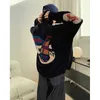 Winter New Korean Design Baseball Jersey Fun Pattern Knitted Cardigan Covers Meat Shows Thin Soft and Thick Sweater for Women