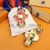 Key Rings Fun Design bag charms luxury designer couples keychain New Sunflower Keyring Pendant Cute Panda key holder Fashion accessories for women men x0914