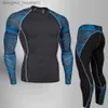 Intimo termico da uomo Intimo termico da uomo Compressione Intimo sportivo MMA Rash Guard Leggings fitness maschile Maglietta da jogging Asciugatura rapida Palestra Allenamento Tuta sportiva 4XL