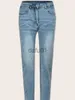 Damesjeans Damesjeans LW Middelhoge taille Uitgesneden Rekbare wassing Lichtblauwe achterkant Holle denimbroek Damesmode Straatkleding Sexy Rits x0914