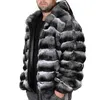 Manteau en fausse fourrure pour hommes, veste d'hiver à capuche, chaude, en vrai lapin Rex, vêtements d'extérieur, fermeture à glissière, grande taille, personnalisé, 2023, L230914