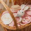 Kepsakes 1set Bath Toys Zestaw Dzieciaki Swaddle Wrap Baby Millestones Brush Grzechotka Bransoletka ślinica Pogna