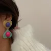 Dangle Earrings Korea Fashion Big Hit Color Heart Drop for Women Girl