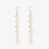 Boucles d'oreilles pendantes Minar inhabituelle perle d'eau douce naturelle longue gland boucle d'oreille pour les femmes perles brin goutte bijoux de fête de mariage