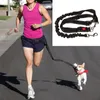 Colliers pour chiens, ceinture de Traction, Durable, en plein air, pour animaux de compagnie, Jogging, marche, course, accessoires en Nylon élastique, laisse d'entraînement réglable, mains libres