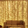 Stringhe 3/4 / 6M LED Fata Tenda Ghirlanda USB Luci della stringa Camera Decorazione della finestra di casa con telecomando 2024 Decorazione natalizia per le vacanze di nozze