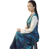 Ethnische Kleidung, tibetisches Kleid, elegante Damenkleider, schräger Kragenstil, traditionelle chinesische Lhasa-Kleidung, Tibet