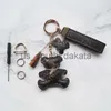 Key Rings Old Flower Car Key Pendant Collection Brown PU Animal Shape Star Keychain Bag Pendant x0914