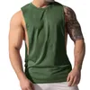 Herrtankstoppar Mens Pure Color Bodybuilding Gym Vest Male Sleeveless Fitness Running Sportwear Muscle