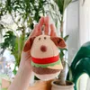 Plush Keychains Hamburg dog small pendant Hamburger puppy plush doll night market stall girl cute thing 230912