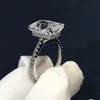 925 Sterling Zilveren Ring Cut 5ct Diamond Moissanite Vierkante Engagement Wedding Band Ringen Voor Vrouwen Gift239H