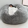 Chair Covers Giant Sofa Cover Soft Comfortable Fluffy Fur Couch Bean Bag Solid Color Anti-fading Lazy Bedroom Slipcover