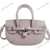 Trend 2023 Pink Bag Lychee Grain Hand Half Round Platinum Bag Super Foreign Style Handväskor Damer Single Shoulder Crossbody Bag 230914