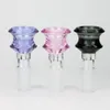 Mais recente vidro colorido fumar bubbler artesanal 14mm 18mm macho conjunto seco erva tabaco filtro tigela plataformas petrolíferas waterpipe bong downstem cigarro titular