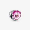 100 ٪ 925 Sterling Silver Pink Blue Pansy Flower Charms تناسب الأصلي سوار السحر الأوروبي أزياء المجوهرات الملحقات 250n