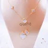 Pendentif Colliers 925 Argent Mixte Six10flower Desinger Collier 4Trèfle À Quatre Feuilles Charme Bracelets Bracelet Chaîne 18K Or Agate Shell Nacre pour la Fête des Mères