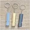 Dual-tube Survival Whistle Keychains Portable Aluminium Safety Whistles for Outdoor Handing Cam Emergency Keyring MTI Drop Delivery