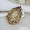 Булавки, броши, булавки, цельные винтажные свадебные аксессуары, Joyeria Cameo Beauty Queen для женщин, хрустальные стразы, золото Sier, антиквариат 8119 Otfpv