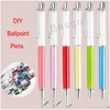 Ballpoint Pens Wholesale Students Colorf Crystal Ball Diy Blank Pen School Office Signature Bh2542 Tqq Drop Delivery Business Indust Dhfxe
